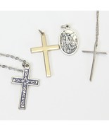 Religious Cross Necklace Pendant Guardian Angel St. Michael (Italy) Lot ... - $468.91 MXN