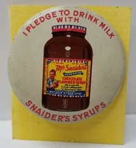 Vintage Pin Ma Snaider&#39;s CHOCOLATE Syrup for Milk Premium Button  - £11.95 GBP