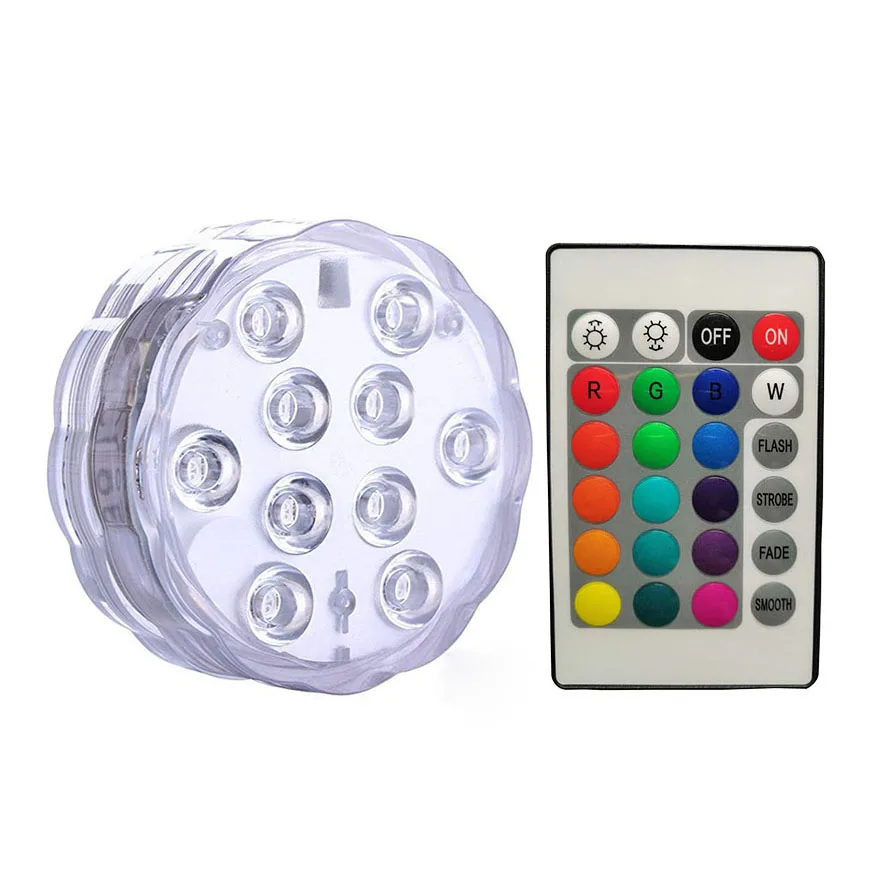 RGB Submersible Led Lights Battery Operated Underwater Spot Lights With Remote O - £125.38 GBP