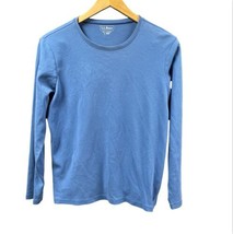 L.L. Bean T-Shirt Women Large Blue Long Sleeve Crew Neck Knit Blouse Top - $18.46