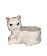 VINTAGE White Kitty Cat Kitten Ceramic Planter 4x5&quot; Succulent Vase  - $20.27 CAD