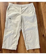 LL Bean Size 14 Adjustable Waist Khaki Wide Leg Ankle Pants With Pockets... - $24.75