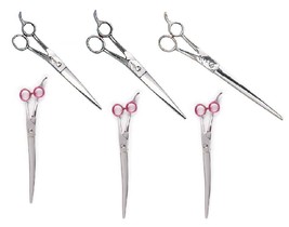 Professional Dog Grooming Bent Shank Shears Straight or Curved 7.5, 8.5,... - $93.94+