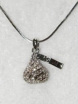 NEW 16&quot; White Gold Kisses Necklace Austrian Crystal Candy Kiss - £13.44 GBP