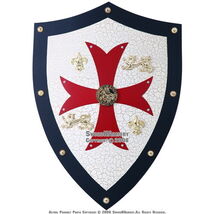 Medieval Knights Templar Royal Crusader Shield Armor Red Cross Lion with... - €50,61 EUR