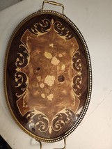Vintage Marquetry Halian Oval Tray - £27.54 GBP