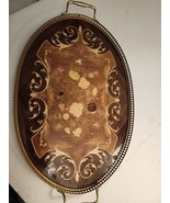Vintage Marquetry Halian Oval Tray - £27.53 GBP