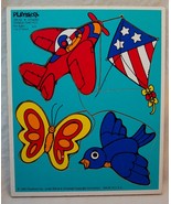 1982 VINTAGE PLAYSKOOL THINGS THAT FLY 4 Piece WOODEN FRAME TRAY PUZZLE ... - $22.34 CAD