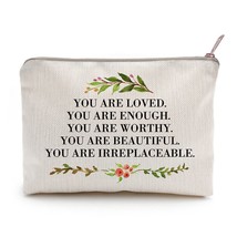 You Are Loved You Are Enough Makeup Case Self Worth Cosmetic Bag Positiv... - $23.50