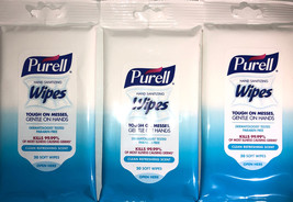 Purell Hand Sanitizing Wipes-Clean Scent-3ea  20 Count Travel Packs-SHIP N 24 HR - £12.36 GBP