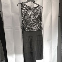 Valerie Bertinelli Womens Sz 4 Dress Sleeveless Black White Below Knee T... - $13.86