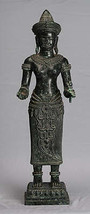 Antique Khmer Style Bronze Lakshmi / Devi Consort of Vishnu Statue - 66cm/26&quot; - £972.91 GBP