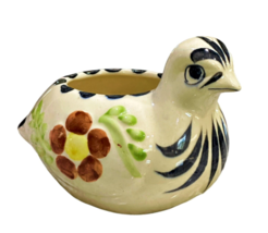 Vintage Tonala Style Bird Ceramic Planter Hand Painted Mexico Floral Mul... - $11.54