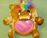 ZURU RAINBOWCORNS BROWN HIPPO UNICORN PLUSH PINK HEART GOLD HORN GLITTER... - $13.50