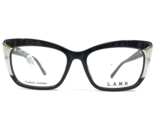 L.A.M.B Eyeglasses Frames LA076 BLK Blue White Black Cat Eye Full Rim 53... - $51.21