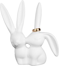 Creative Co Op Ceramic Bunny Rabbits Ring Holder - £19.35 GBP