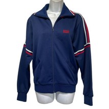 Vintage Red White Blue USA Track Running Warm Up Athletic 70s Jacket Size S - $34.64