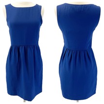 J. Crew Factory Womens 00 Daybreak Dress Women&#39;s Bright Blue Sleeveless Pockets - £15.38 GBP