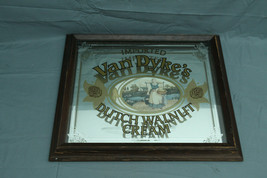 Vintage Imported Van Dyke&#39;s Dutch Walnut Cream Liquor Bar Sign Mirror #2 - £38.91 GBP