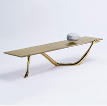 Salvador Dali Contemporary Brass Carrara Marble Low Table, End Table, Mosaic Tab - £20,544.17 GBP