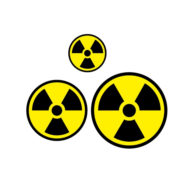 2pcs funny nuclear radiation warning mark car sticker vinyl decal thumb200