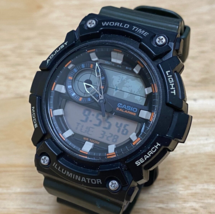 VTG CASIO AEQ-200W Men 100m Analog Digital Quartz Alarm Chrono Watch~New Battery - £35.70 GBP