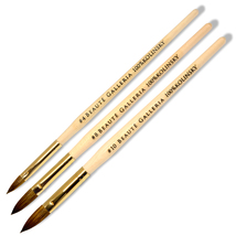 3pcs Kolinsky Oval Acrylic Nail Art Brush Set Detail Painting Pen Size 4,8,10 - £39.53 GBP