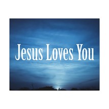  John 3:16 Jesus Loves You Dark Blue Sky Bible Verse Canvas Chri - £56.87 GBP+