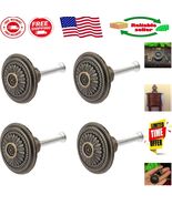 Set of 4 Retro Antique Knobs with Install Screws - 1.02&quot; Vintage Drawer ... - $280.06 MXN
