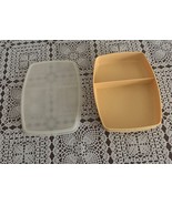 Two Tupperware Divided Snack Container 813 Beige Seals School Lunch Offi... - £10.18 GBP