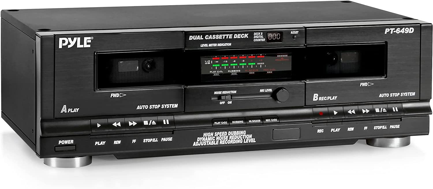Pyle Home Digital Tuner Dual Cassette Deck | Media Player | Music Recording - $233.99