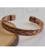 Pure Copper Magnetic Bracelet Copper Arthritis Therapy Cuff Bangle Braided - $19.50