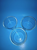 Anchor Hocking 3 Glass Bowls 2 Cups 472 mL 5&quot; Clear Made in USA Vintage No Lids - $19.37