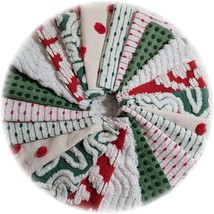 21 Vintage Chenille Bedspread Quilt Fabric Squares Block Kit Holiday Red Green - $28.49