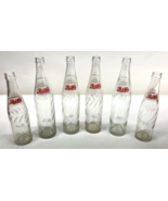 Lot of 6 Vintage Pepsi-Cola Swirl Texture Glass Bottle Pepsi 1960s 16 &amp; ... - £38.93 GBP