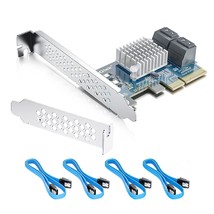 Pcie Sata Card 4 Port With 4 Sata Cables And Low Profile Bracket, 6Gbps ... - £40.91 GBP