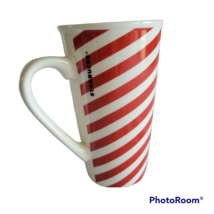 Red &amp; White “Peppermint Striped” Starbucks Mug Cup 2018 Candy Cane No Lid 14oz - £7.98 GBP