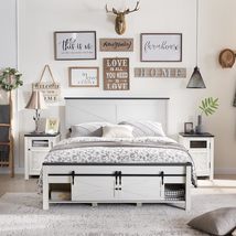 Queen Size Farmhouse Wood Bed Frame - £308.82 GBP