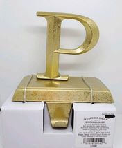 Wondershop Monogram P Christmas Metal Stocking Holder, Gold image 2
