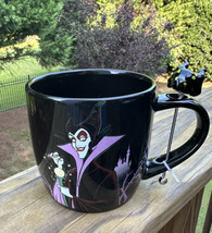 Disney Villains Black Halloween Mug Maleficient Cup w/Dragon Head Stir Stick New - £20.45 GBP