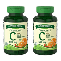 Nature&#39;s Truth Chewable C 500 mg plus Wild Rose Hips Tablets Natural Ora... - $12.86