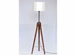 Antique Nautical Wooden Tripod Floor Lamp Stand Without Shade &amp; Bulb onl... - $155.74