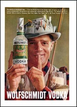 1950s Wolfschmidt Vodka PRINT AD (Man Dressed Toi Go Fishing) BX1 - $139.27 MXN