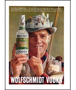 1950s Wolfschmidt Vodka PRINT AD (Man Dressed Toi Go Fishing) BX1 - €6,56 EUR
