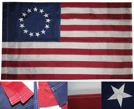 3x5 Betsy Ross 13 Star Historical Nylon Embroidered 3&#39;x5&#39; House Banner Sleeve - £29.56 GBP