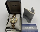 Seiko 7T32-6G20 Chronograph Sports 100 Two Tone Men&#39;s Wristwatch New Bat... - $94.95