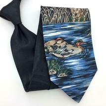 Waterfowl  Tie Mallard Bird Duck Hunting Dog Necktie Novelty Blue Brown IN17-337 - £12.65 GBP
