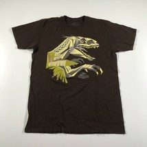 Jurassic World Shirt Mens Medium Brown Universal Studios Indominus Rex Graphic - £22.48 GBP