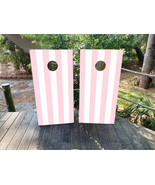 Waterproof Cornhole WRAPS / Pink Strips / Baby Shower / Wedding / Laminated - $115.75 CAD