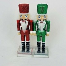 Guard King 8” Tall Nutcrackers Red Green Toy Soldiers Christmas Wondersh... - $19.01
